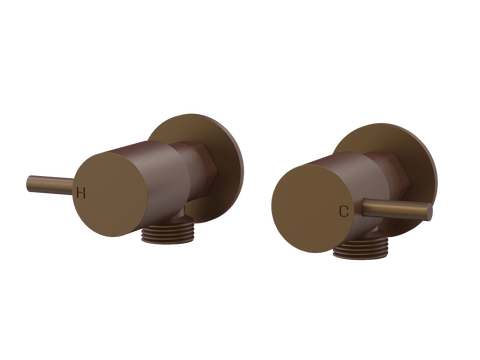 Tapware ParTaps Lugano Washing Machine Stops Wall Pair Colour: Native Brass Place & Palette