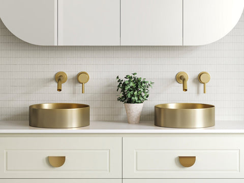 Basins Timberline Luxe Stainless Steel Basin 360mm Color: Brushed Gold Place & Palette
