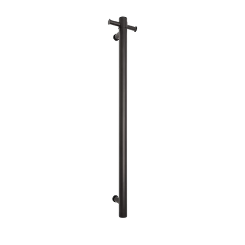 Accessories Thermogroup Round Polished Non-Heated Vertical Single Towel Rail Colour: Matte Black Place & Palette