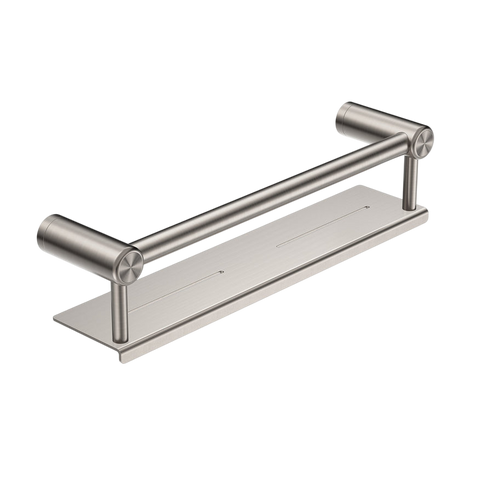 Accessories Nero Mecca Care 25mm Grab Rail With Shelf Colour: Brushed Nickel Size: 450mm Place & Palette