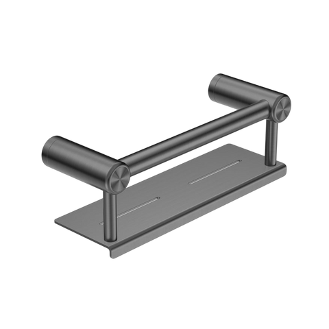 Accessories Nero Mecca Care 25mm Grab Rail With Shelf Colour: Gun Metal Size: 300mm Place & Palette