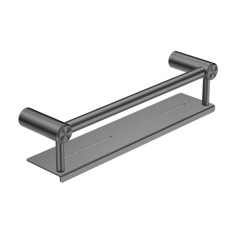 Accessories Nero Mecca Care 25mm Grab Rail With Shelf Colour: Gun Metal Size: 450mm Place & Palette