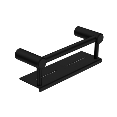 Accessories Nero Mecca Care 25mm Grab Rail With Shelf Colour: Matte Black Size: 300mm Place & Palette