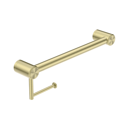 Accessories Nero Mecca Care 32mm Grab Rail With Toilet Roll Holder Colour: Brushed Gold Place & Palette