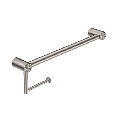 Accessories Nero Mecca Care 32mm Grab Rail With Toilet Roll Holder Colour: Brushed Nickel Place & Palette