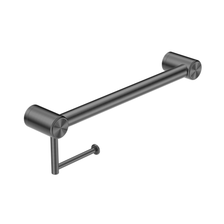 Accessories Nero Mecca Care 32mm Grab Rail With Toilet Roll Holder Colour: Gun Metal Place & Palette