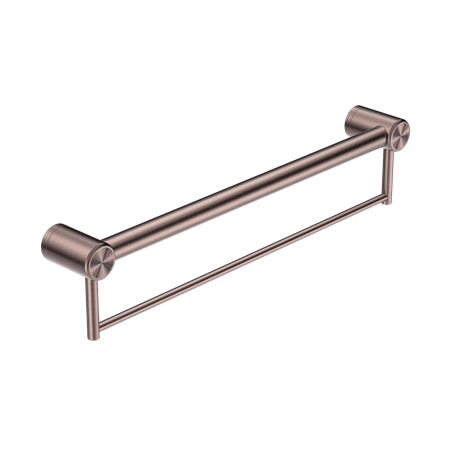 Accessories Nero Mecca Care 32mm Grab Rail With Towel Holder Colour: Brushed Bronze Size: 900mm Place & Palette