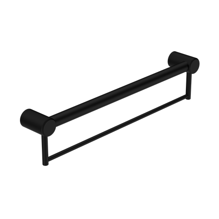 Accessories Nero Mecca Care 32mm Grab Rail With Towel Holder Colour: Matte Black Size: 900mm Place & Palette
