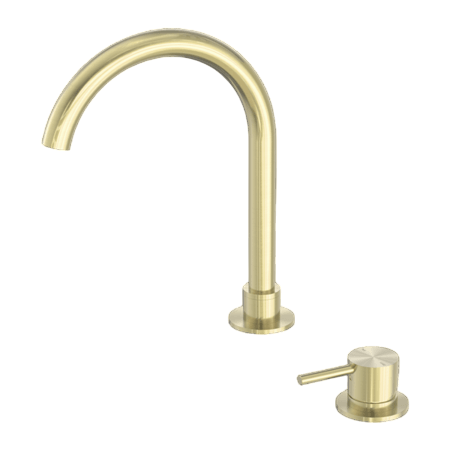 Tapware Nero Mecca Hob Basin Mixer Round Swivel Spout Colour: Brushed Gold Place & Palette
