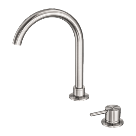 Tapware Nero Mecca Hob Basin Mixer Round Swivel Spout Colour: Brushed Nickel Place & Palette