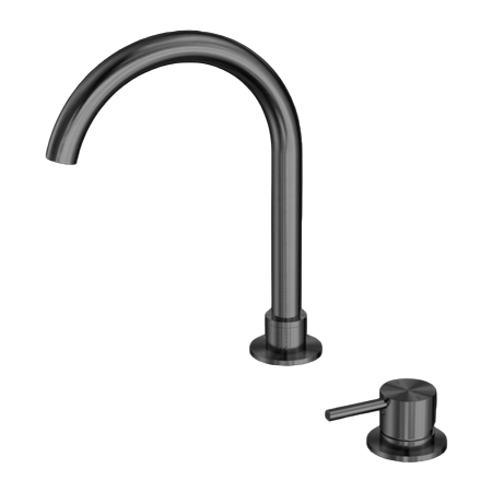 Tapware Nero Mecca Hob Basin Mixer Round Swivel Spout Colour: Gun Metal Place & Palette