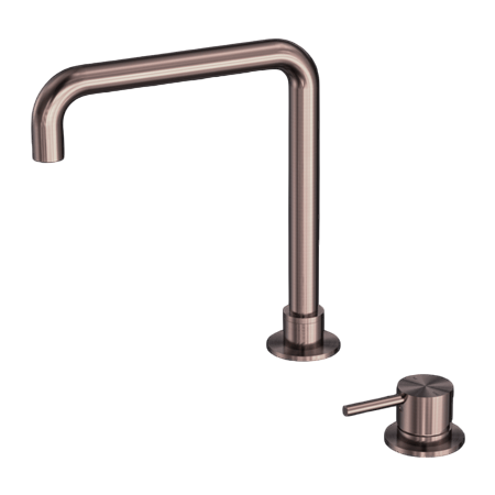 Tapware Nero Mecca Hob Basin Mixer Square Swivel Spout Colour: Brushed Bronze Place & Palette