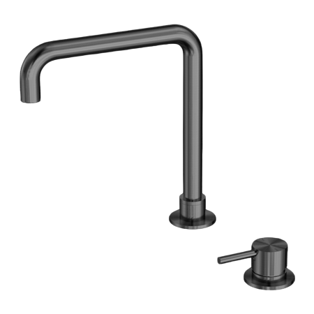 Tapware Nero Mecca Hob Basin Mixer Square Swivel Spout Colour: Gun Metal Place & Palette