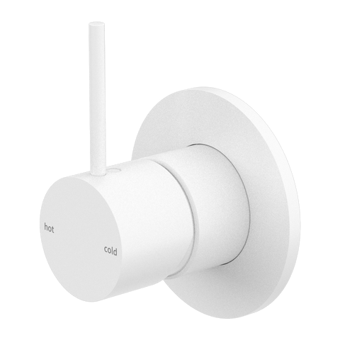 Showers Nero Mecca Shower Mixer Handle Up 80mm Plate Colour: Matte White Place & Palette