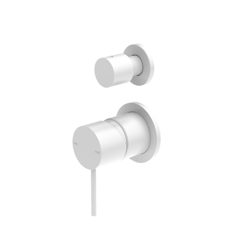Showers Nero Mecca Shower Mixer With Divertor Separate Back Plate Colour: Matte White Place & Palette