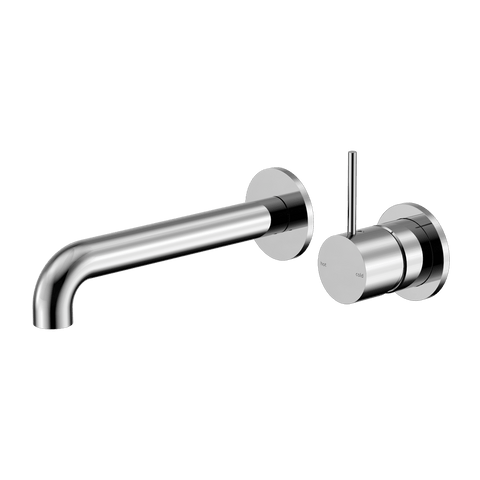 Tapware Nero Mecca Wall Basin/Bath Mixer Separate Back Plate Handle Up Colour: Chrome Size: 120mm Place & Palette