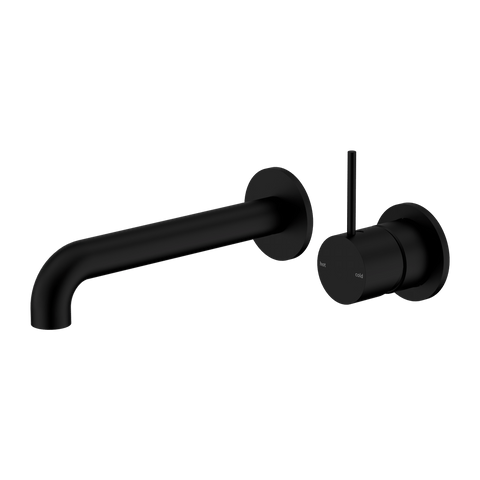 Tapware Nero Mecca Wall Basin/Bath Mixer Separate Back Plate Handle Up Colour: Matte Black Size: 120mm Place & Palette