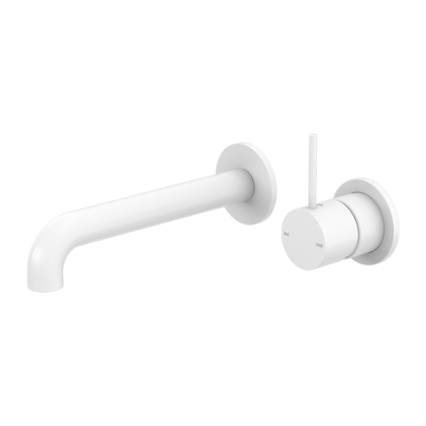 Tapware Nero Mecca Wall Basin/Bath Mixer Separate Back Plate Handle Up Colour: Matte White Size: 120mm Place & Palette