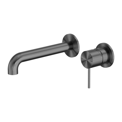 Tapware Nero Mecca Wall Basin/Bath Mixer Separate Back Plate Colour: Gun Metal Size: 120mm Place & Palette