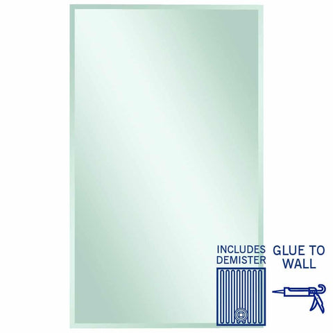 Mirrors Thermogroup Montana Rectangle 25mm Bevel Edge Mirror Style: Glue-to-Wall and Demister Size: 1500x900x5mm Place & Palette