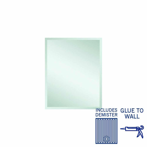 Mirrors Thermogroup Montana Rectangle 25mm Bevel Edge Mirror Style: Glue-to-Wall and Demister Size: 600x750x5mm Place & Palette