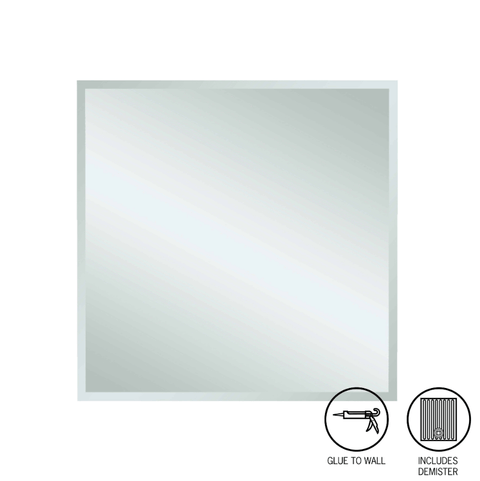 Mirrors Thermogroup Montana Rectangle 25mm Bevel Edge Mirror Style: Glue-to-Wall and Demister Size: 750x750x5mm Place & Palette