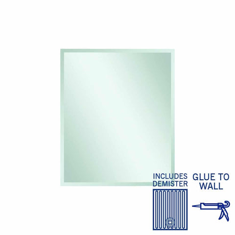 Mirrors Thermogroup Montana Rectangle 25mm Bevel Edge Mirror Style: Glue-to-Wall and Demister Size: 900x750x5mm Place & Palette