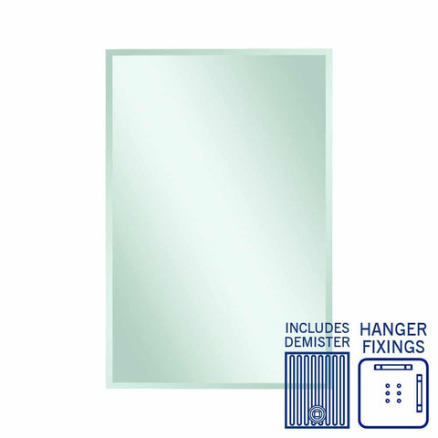 Mirrors Thermogroup Montana Rectangle 25mm Bevel Edge Mirror Style: Hangers and Demister Size: 1200x800x14mm Place & Palette