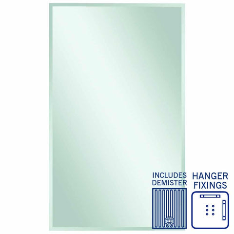 Mirrors Thermogroup Montana Rectangle 25mm Bevel Edge Mirror Style: Hangers and Demister Size: 1500x900x14mm Place & Palette