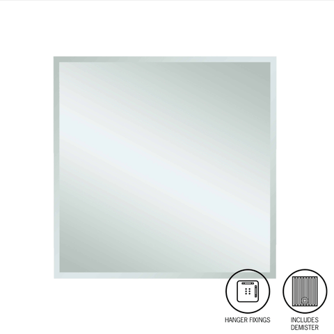 Mirrors Thermogroup Montana Rectangle 25mm Bevel Edge Mirror Style: Hangers and Demister Size: 750x750x14mm Place & Palette