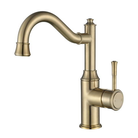 Tapware Modern National Montpellier Basin Set - High Rise Shepherd's Crook Colour: Pvd Brushed Bronze Place & Palette