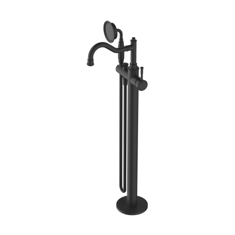 Tapware Modern National Montpellier Freestanding Bath Mixer Style: With Handshower Colour: Electroplated Matte Black Place & Palette