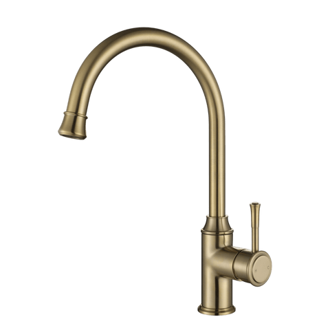 Tapware Modern National Montpellier Kitchen Mixer Shape: Gooseneck Colour: Pvd Brushed Bronze Place & Palette