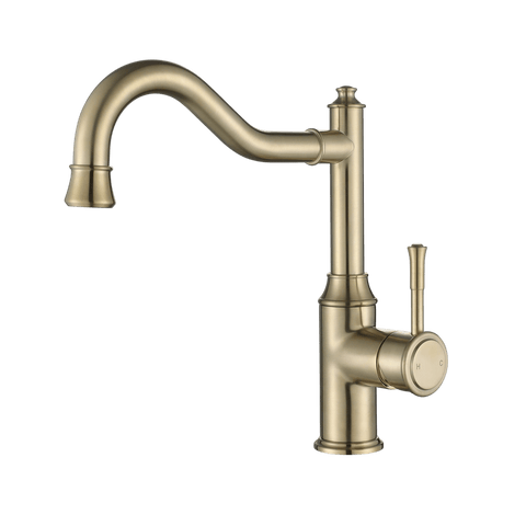 Tapware Modern National Montpellier Kitchen Mixer Shape: Shepherd's Crook Colour: Pvd Brushed Bronze Place & Palette