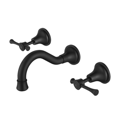 Tapware Modern National Montpellier Wall Spa & Sink Set Colour: Electroplated Matte Black Place & Palette