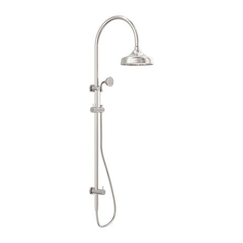 York Twin Shower With White Porcelain Hand Shower