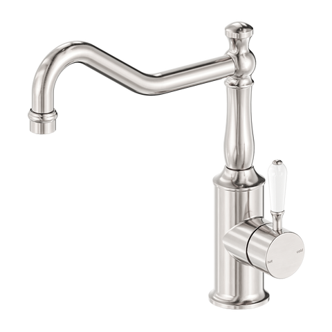 York Kitchen Mixer Hook Spout With White Porcelain Lever