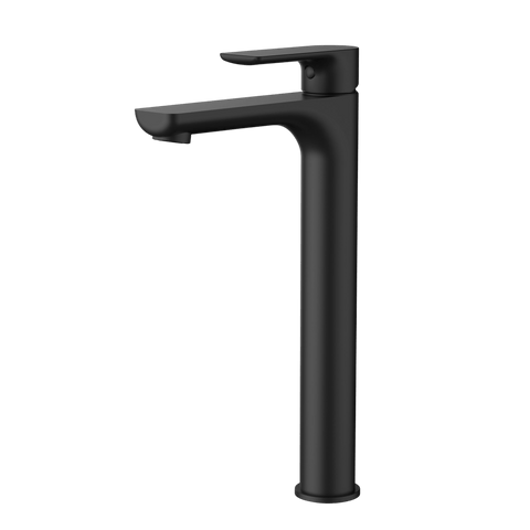 Tapware Modern National Nova Basin Mixer Style: High Rise Colour: Electroplated Matte Black Place & Palette