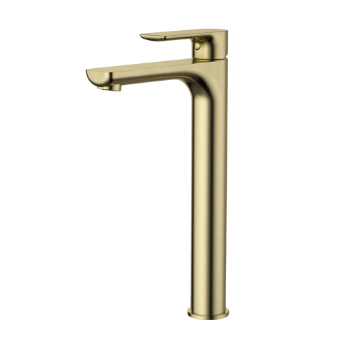 Tapware Modern National Nova Basin Mixer Style: High Rise Colour: Pvd Brushed Bronze Place & Palette