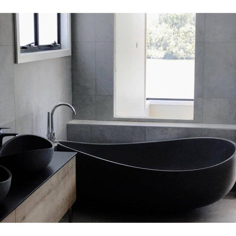 Baths Pietra Bianca Onda Bath Colour: Malibu Solid Place & Palette
