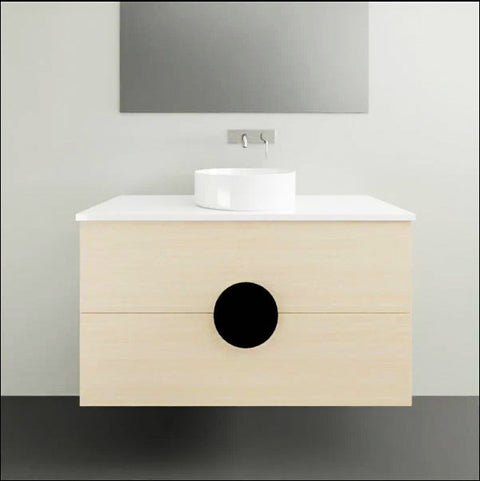 Vanities Timberline Oxbow Wall Hung Vanity with Silksurface Top & White Gloss Above Counter Basin Size: L 1050mm Centre Bowl Place & Palette