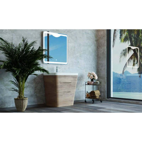 Vanities BelBagno Piramid Vanity Size: 650x520x800 Finish: White Oak Place & Palette