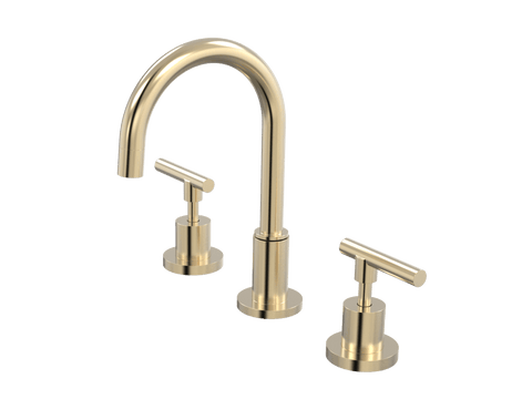 Tapware ParTaps Portsea Basin Set Swivel Colour: Brushed Brass Gold Style: Lever Ceramic Disc Place & Palette