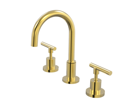 Tapware ParTaps Portsea Basin Set Swivel Colour: Brushed Gold Style: Lever Ceramic Disc Place & Palette