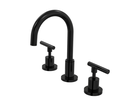 Tapware ParTaps Portsea Basin Set Swivel Colour: Midnight Black Style: Lever Ceramic Disc Place & Palette