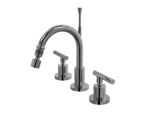 Tapware ParTaps Portsea Bidet Set Fixed Colour: Black Sapphire Style: Lever Ceramic Disc Place & Palette
