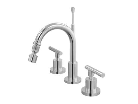 Tapware ParTaps Portsea Bidet Set Fixed Colour: Brushed Chrome Style: Lever Ceramic Disc Place & Palette