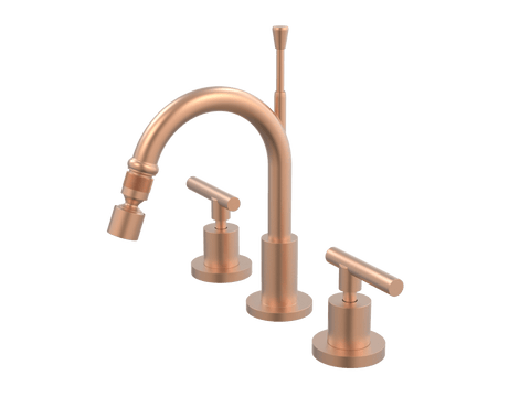 Tapware ParTaps Portsea Bidet Set Fixed Colour: Brushed Copper Style: Lever Ceramic Disc Place & Palette