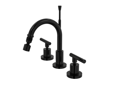 Tapware ParTaps Portsea Bidet Set Fixed Colour: Midnight Black Style: Lever Ceramic Disc Place & Palette