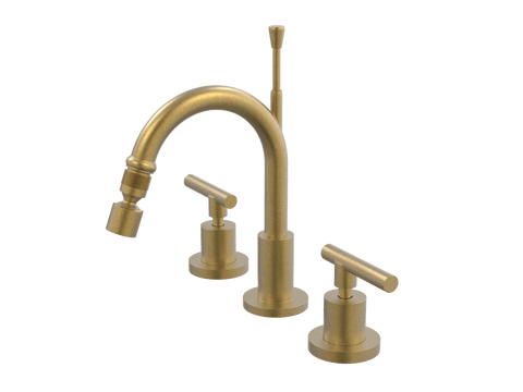 Tapware ParTaps Portsea Bidet Set Fixed Colour: Rumbled Brass Style: Lever Ceramic Disc Place & Palette